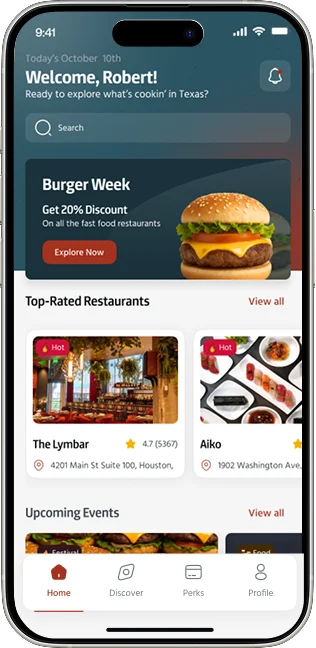 Texas Food Lovers Mobile App